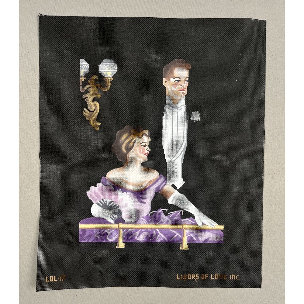 Labors Love Handpainted HP Needlepoint Canvas - Opera Balcony Scene Date Night